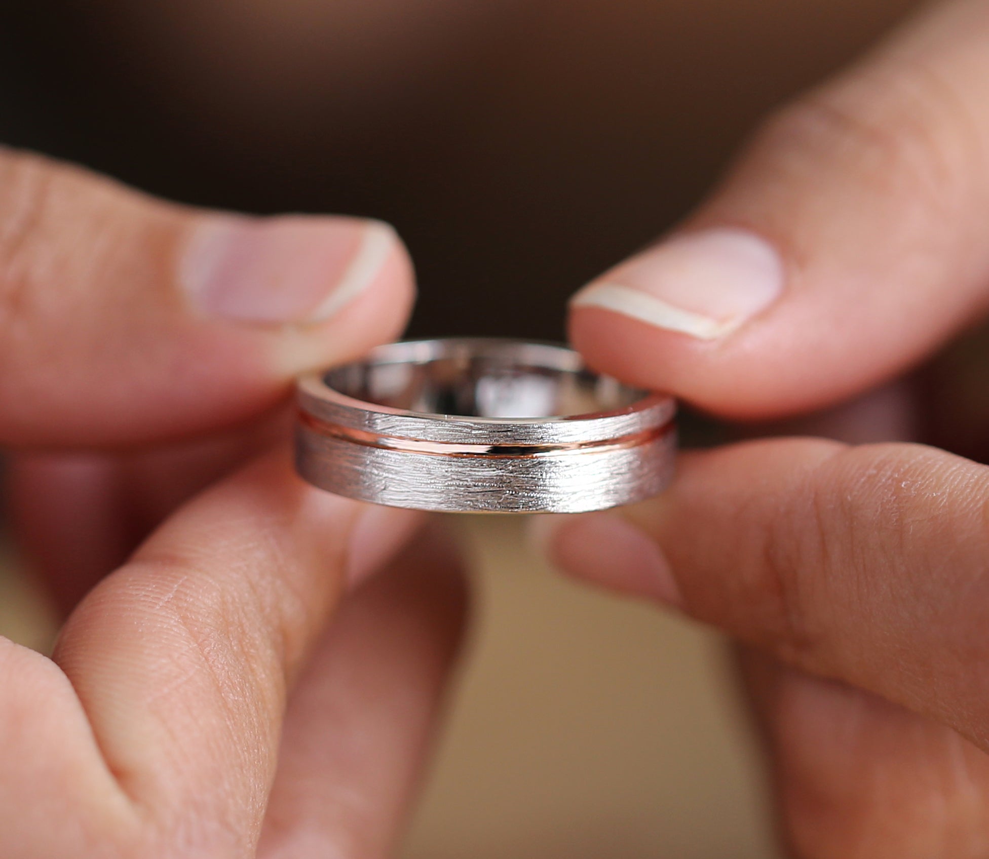 14K White Gold Band Ring Engagement Wedding Gift Band Ring KD878