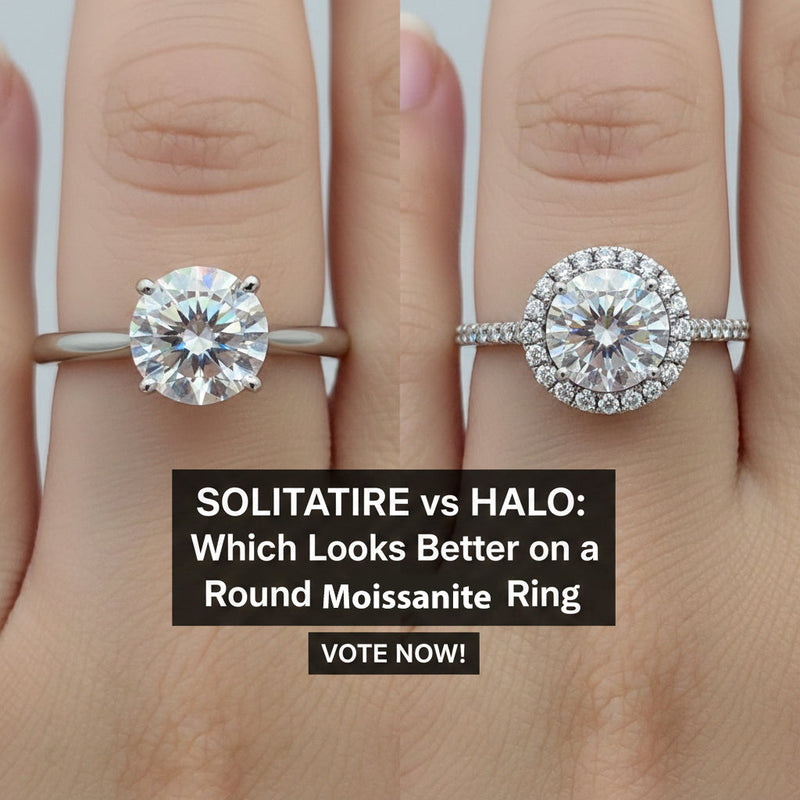 Solitaire vs Halo: Which Looks Better on a Round Moissanite Ring?