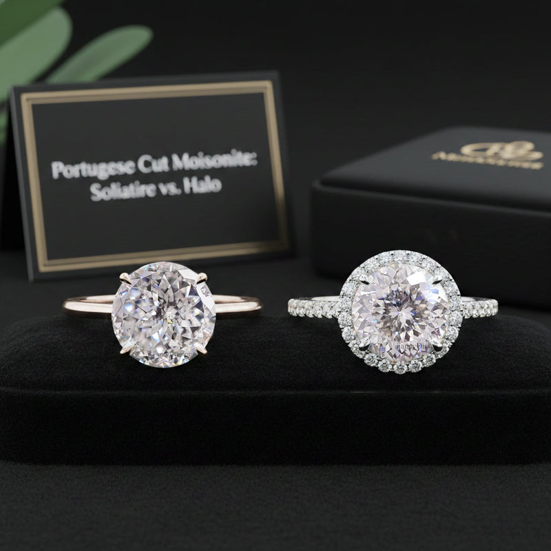 Solitaire vs Halo: Best Styles for Portuguese Cut Moissanite Ring
