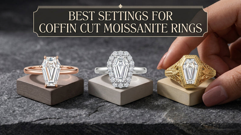 💍 Best Settings for Coffin Cut Moissanite Rings (Solitaire, Halo, Vintage)