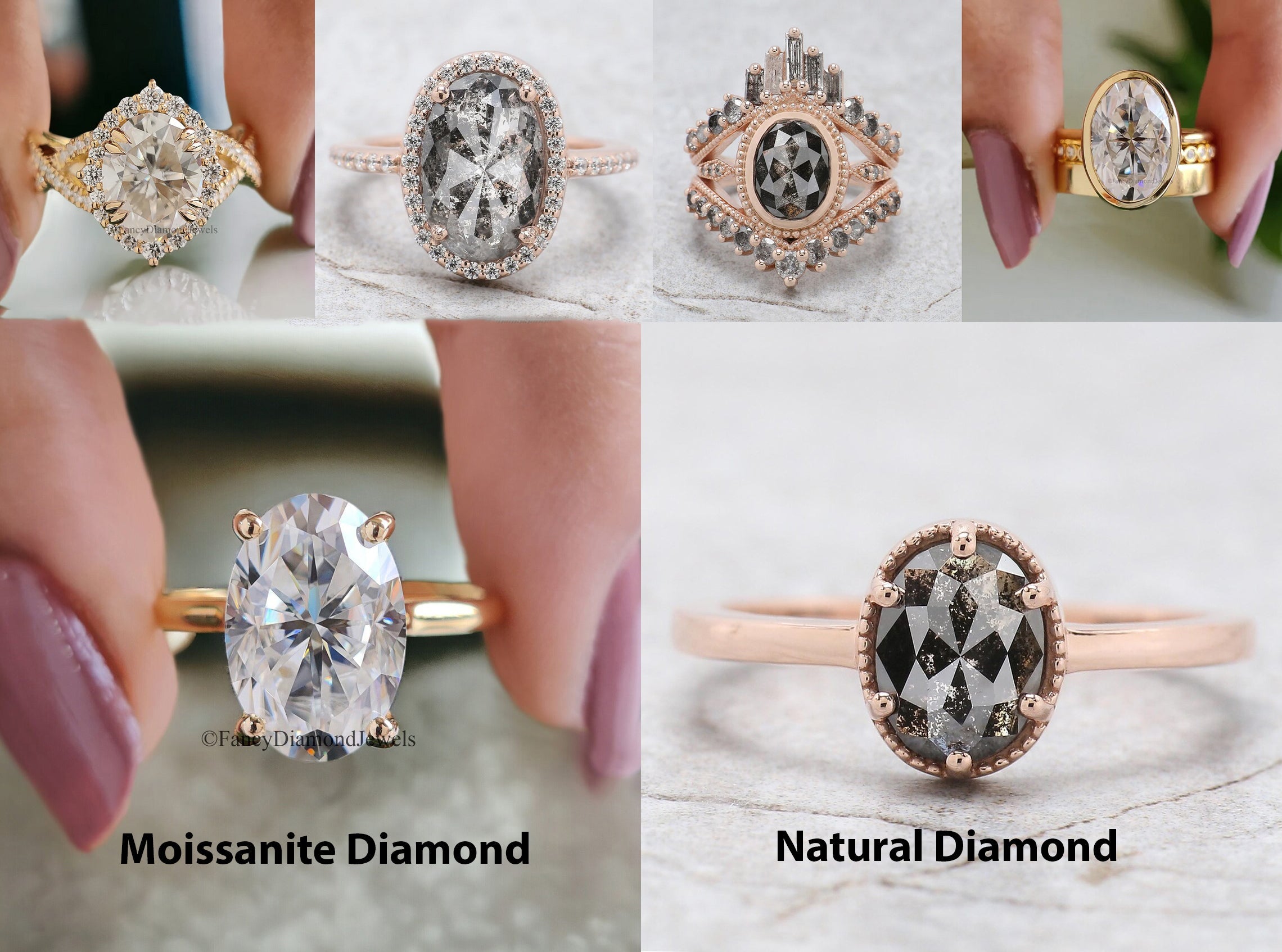 Top Oval Engagement Ring Styles: Natural Diamond & Moissanite Compared