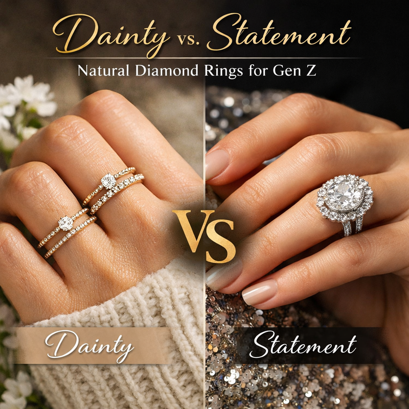 Dainty vs Statement Natural Diamond Rings for Gen Z