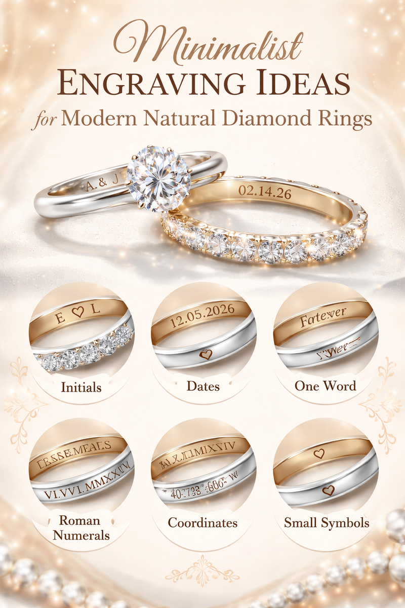 Minimalist Engraving Ideas for Modern Natural Diamond Rings