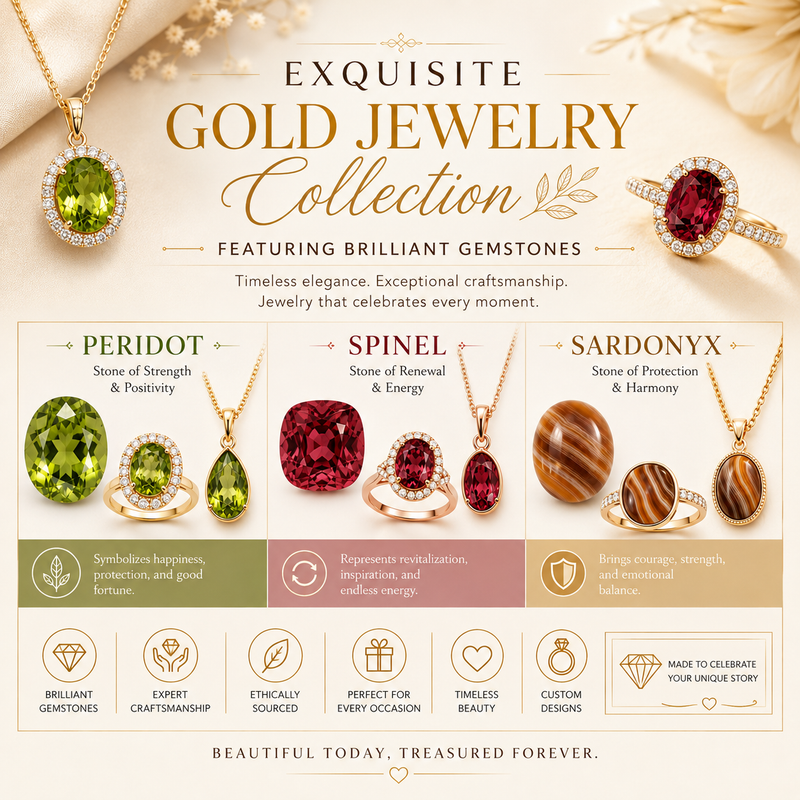 August Birthstone Jewelry: Complete Guide to Peridot, Spinel & Sardonyx