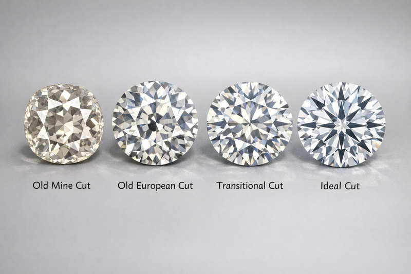 Evolution of the Round Diamond Cut: From Old Mine to Ideal Cut