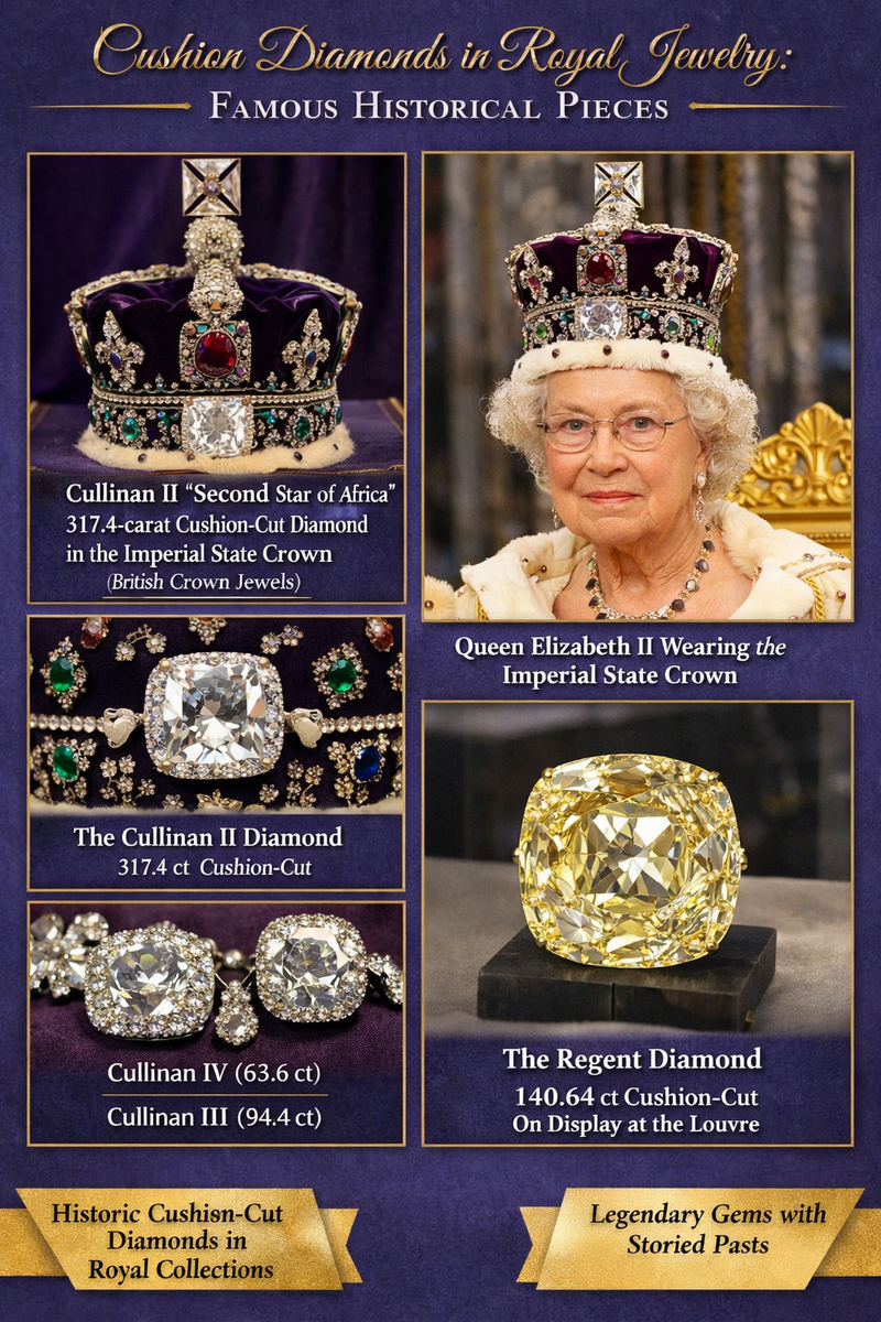 Cushion Diamonds in Royal Jewelry: Famous Historical Pieces