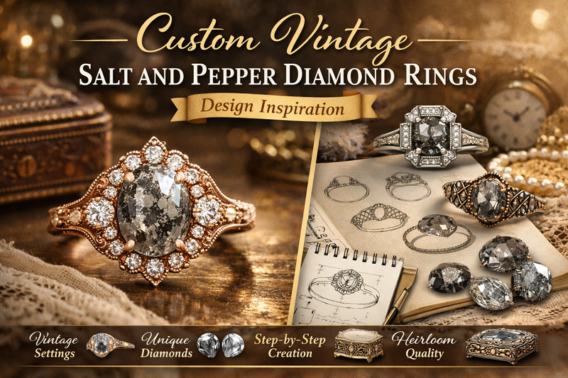 Custom Vintage Salt and Pepper Diamond Rings: Design Inspiration