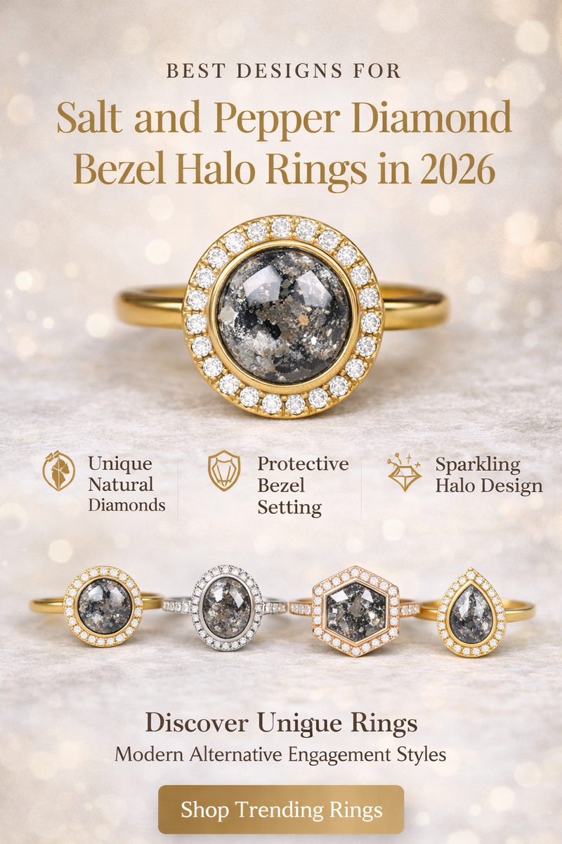 Best Designs for Salt and Pepper Diamond Bezel Halo Rings in 2026