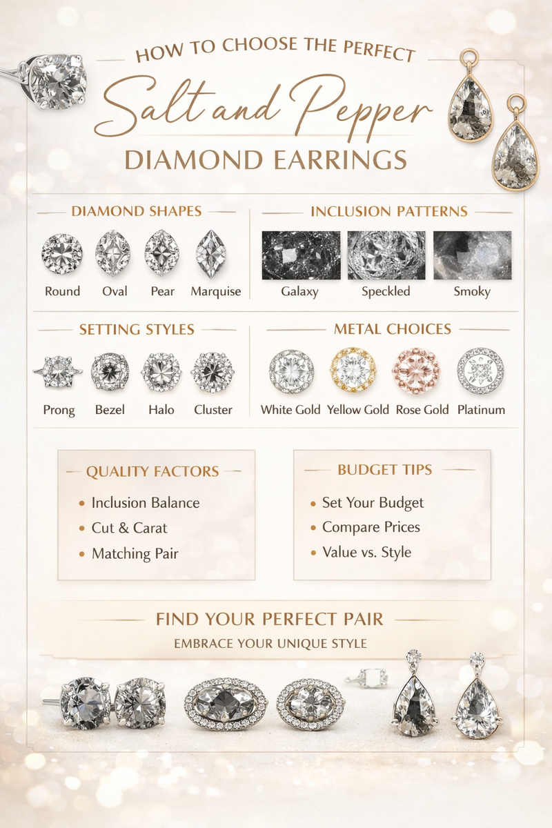 How to Choose the Perfect Salt and Pepper Diamond Earrings