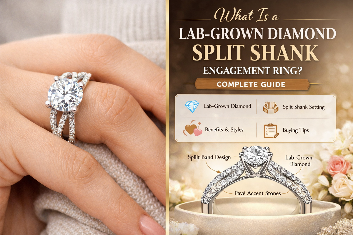 What Is a Lab-Grown Diamond Split Shank Engagement Ring? Complete Guid