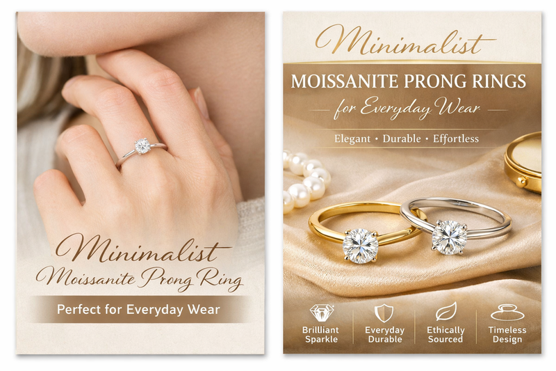 Minimalist Moissanite Prong Rings for Everyday Wear