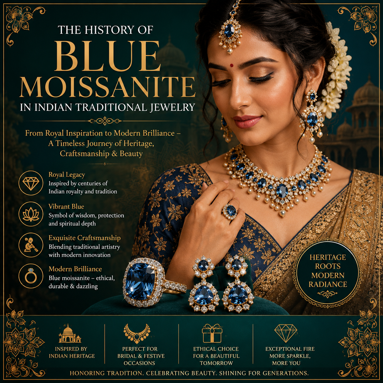 The History of Blue Moissanite in Indian Traditional Jewelry