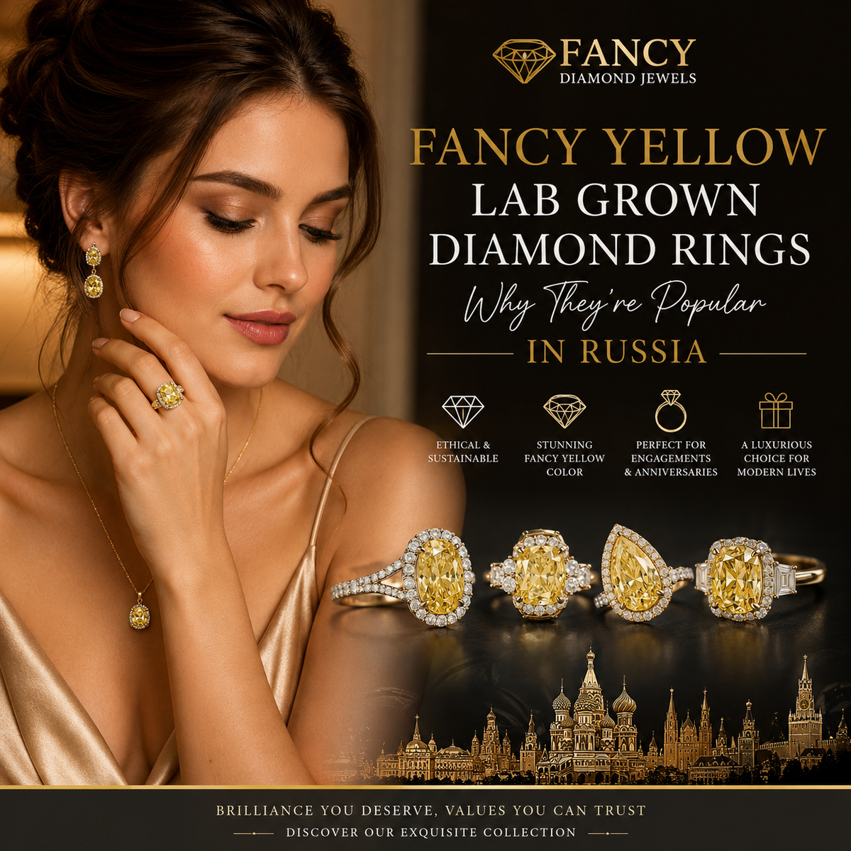 Fancy Yellow Lab Grown Diamond Rings: Why They’re Popular in Russia