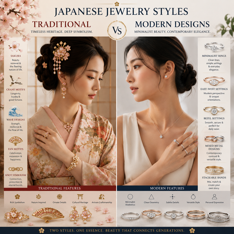 Japanese Jewelry Styles: Traditional vs Modern Designs