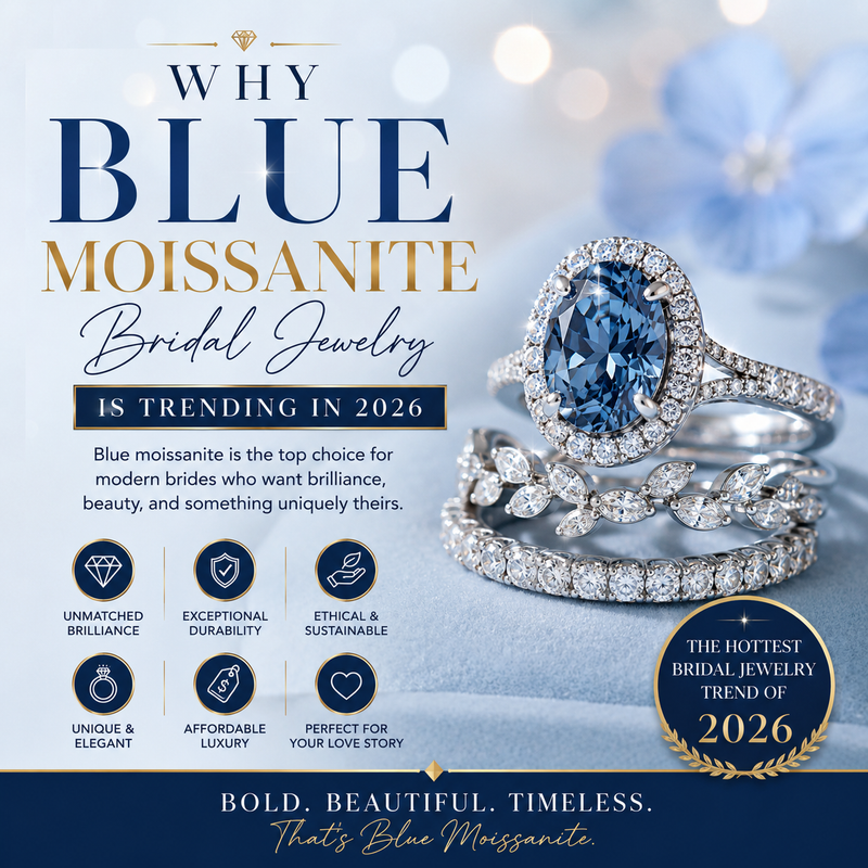 Why Blue Moissanite Bridal Jewelry Is Trending in 2026