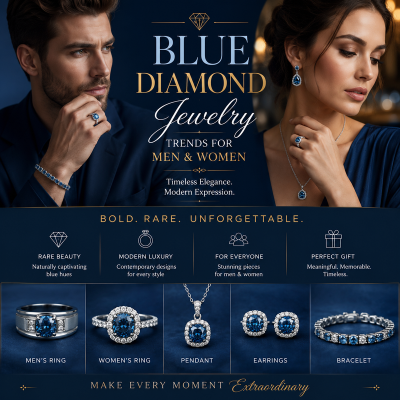 Blue Diamond Jewelry Trends for Men and Women