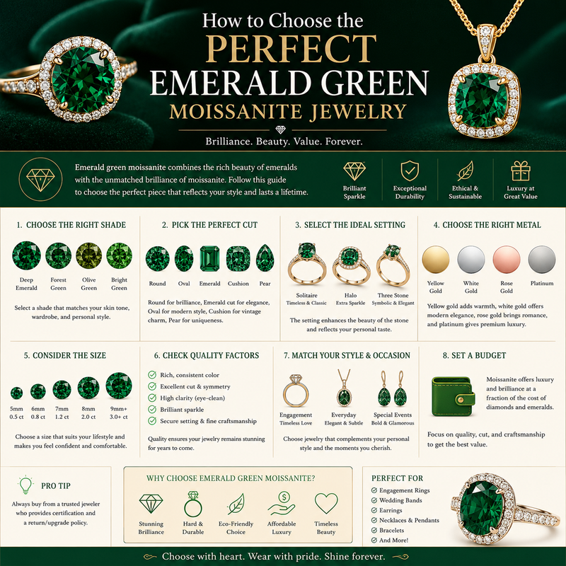 How to Choose the Perfect Emerald Green Moissanite Jewelry