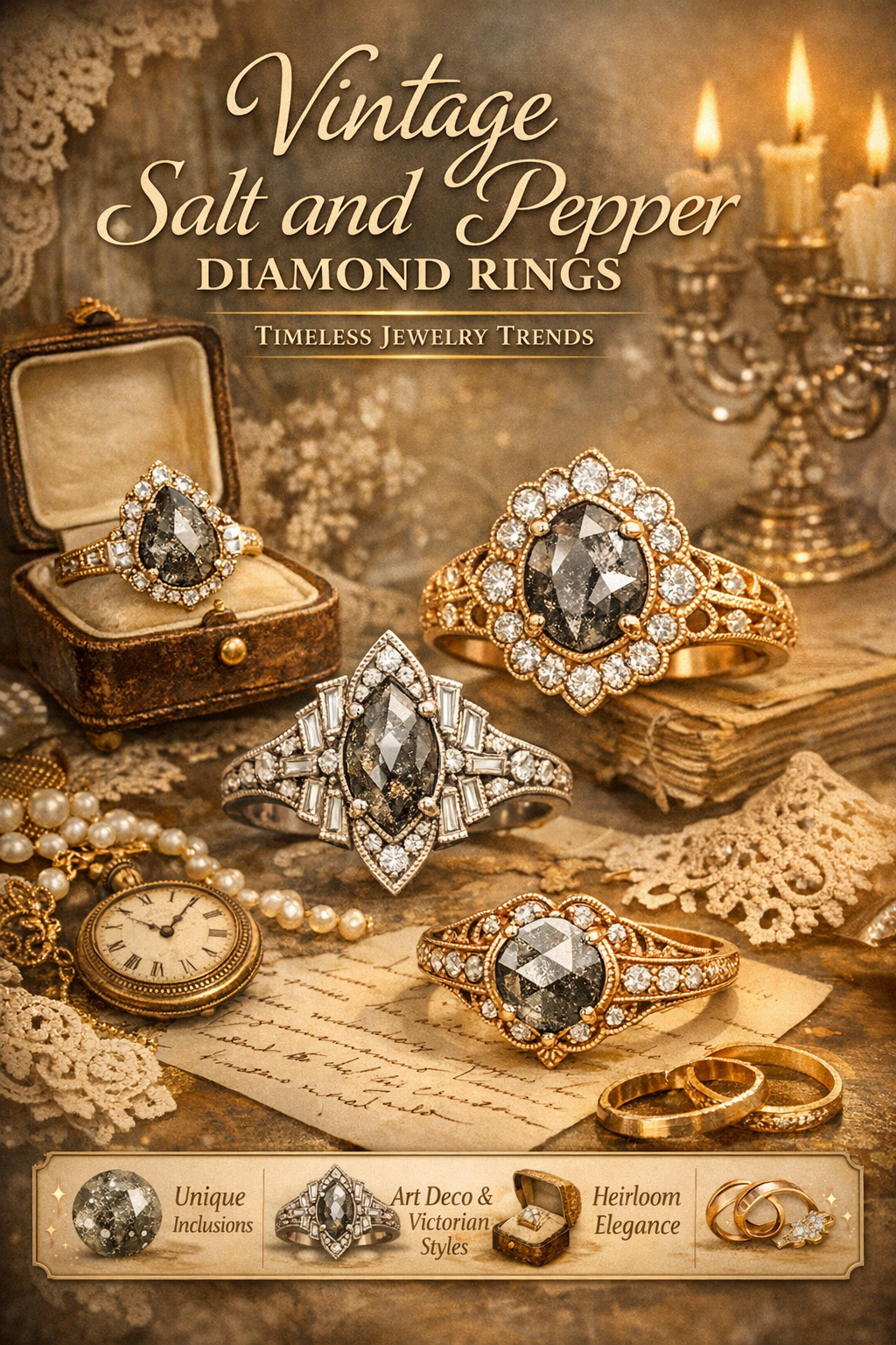 Vintage Salt and Pepper Diamond Rings: Timeless Jewelry Trends