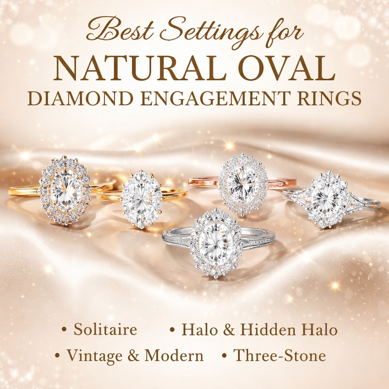 Best Settings for Natural Oval Diamond Engagement Rings
