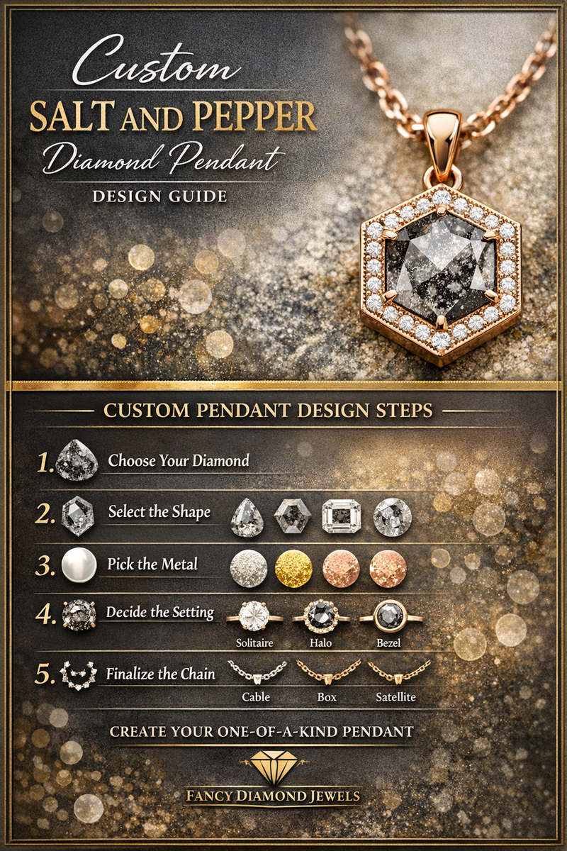 Custom Salt and Pepper Diamond Pendant Design Guide
