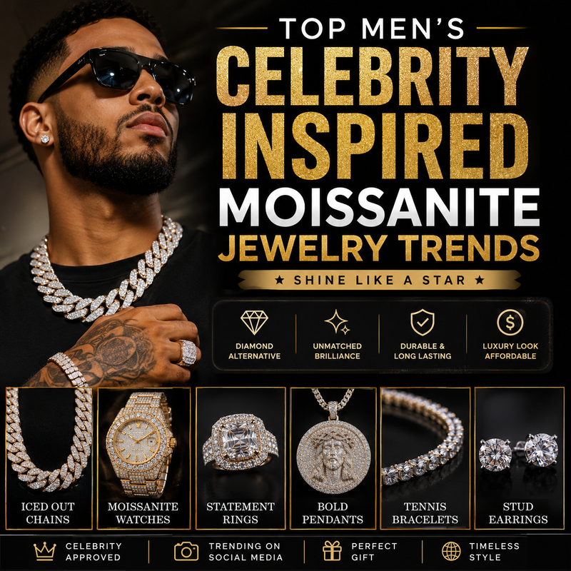 Top Men’s Celebrity Inspired Moissanite Jewelry Trends