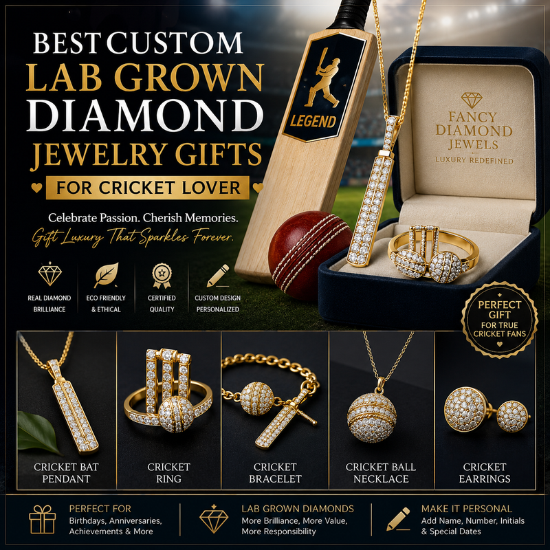 Best Custom Lab Grown Diamond Jewelry Gifts for Cricket Lover
