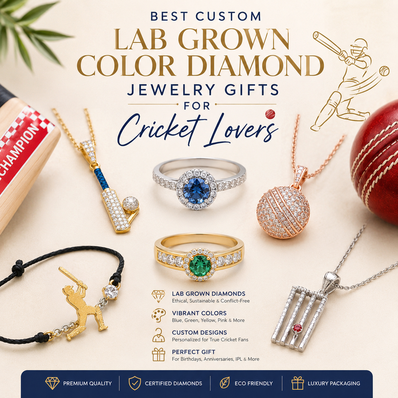 Best Custom Lab Grown Color Diamond Jewelry Gifts for Cricket Lovers