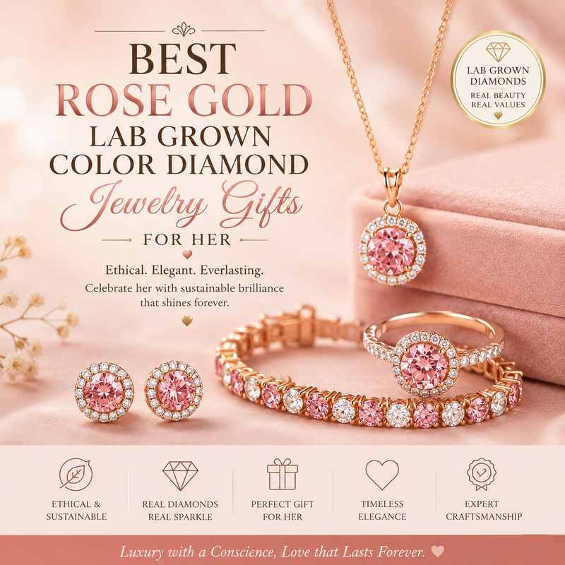 Best Rose Gold Lab Grown Color Diamond Jewelry Gifts for Her
