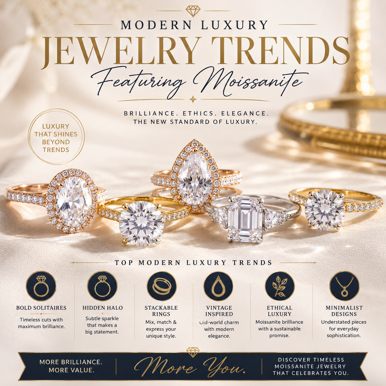 Modern Luxury Jewelry Trends Featuring Moissanite