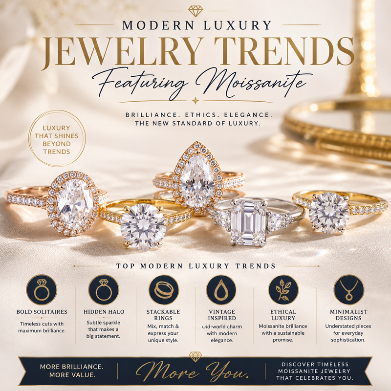 Modern Luxury Jewelry Trends Featuring Moissanite