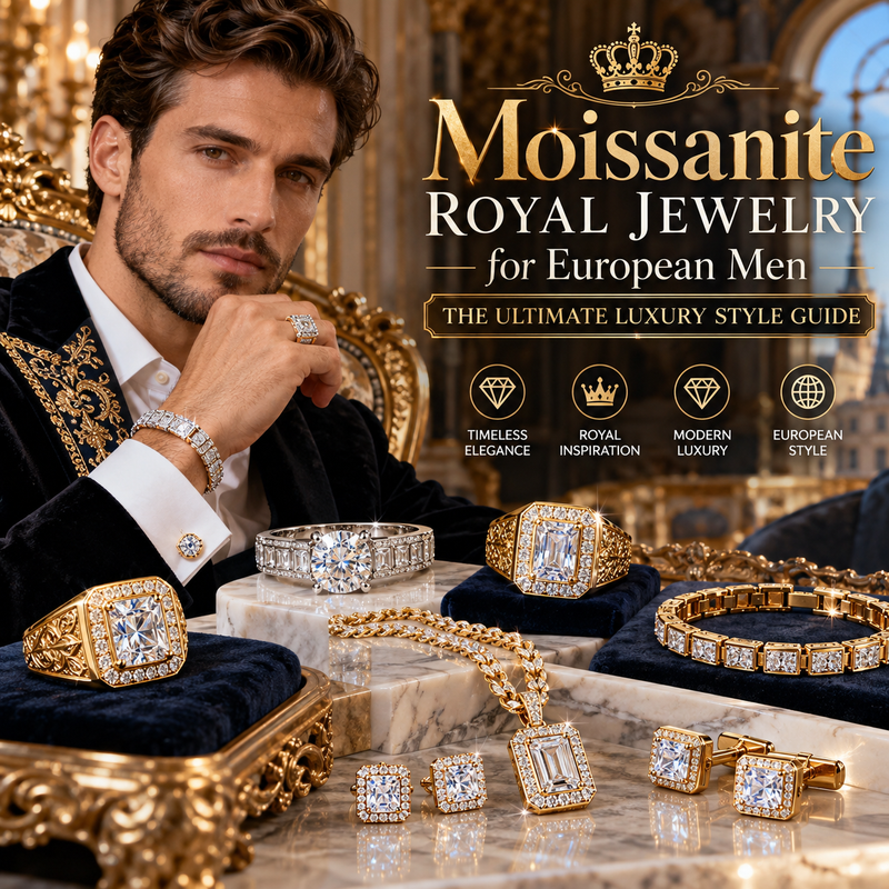 Moissanite Royal Jewelry for European Men: The Ultimate Luxury Style Guide