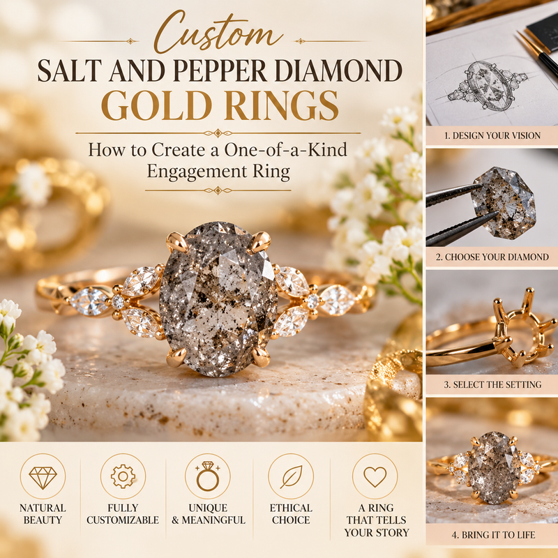 Custom Salt and Pepper Diamond Gold Rings: How to Create a One-of-a-Kind Engagement Ring