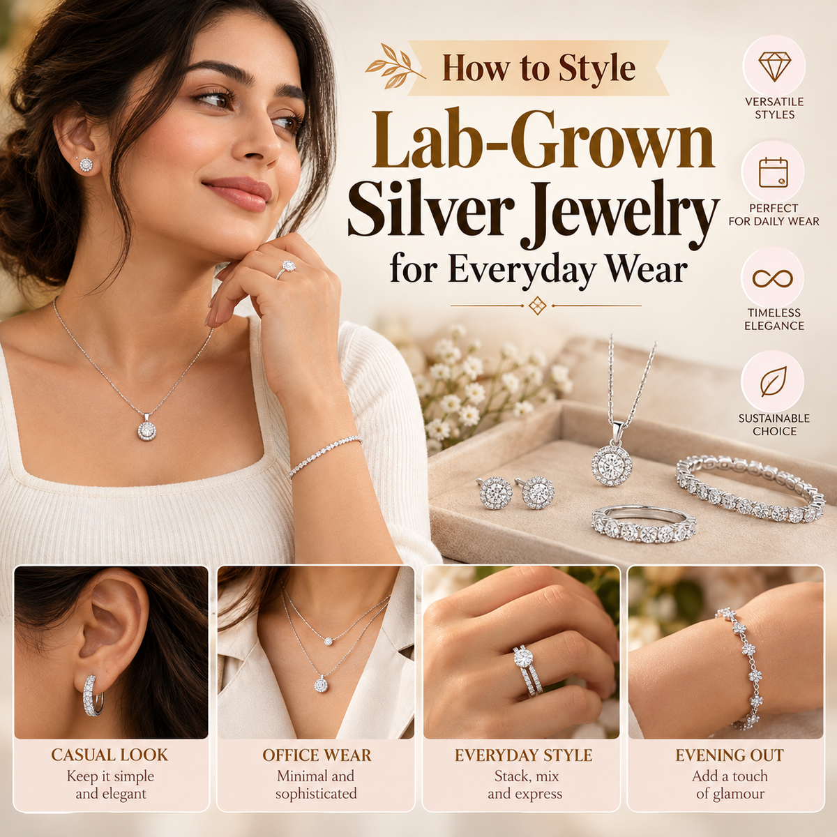 How to Style Lab-Grown Silver Jewelry for Everyday Wear