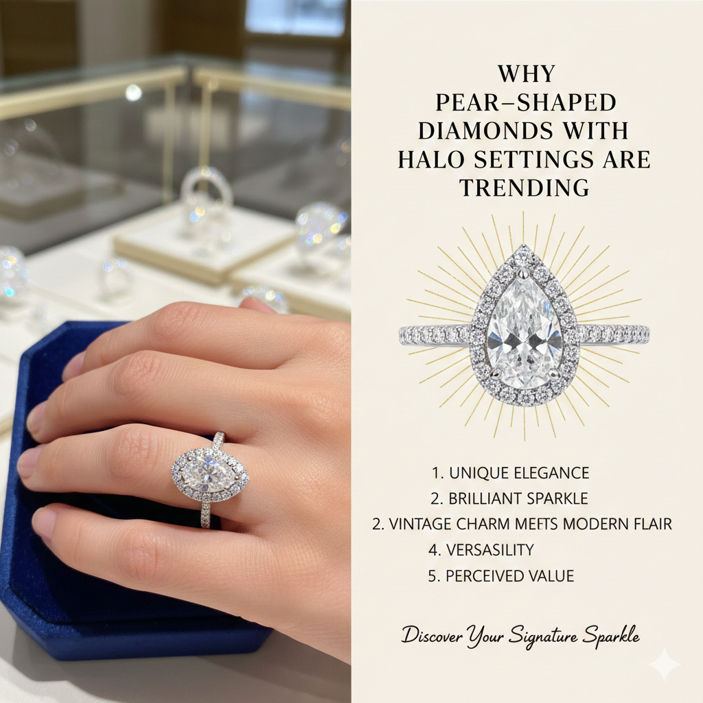 Why Pear‑Shaped Diamonds with Halo Settings Are Trending