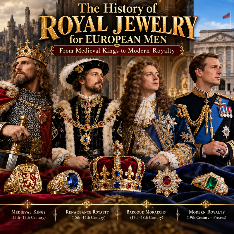 The History of Royal Jewelry for European Men: From Medieval Kings to Modern Royalty