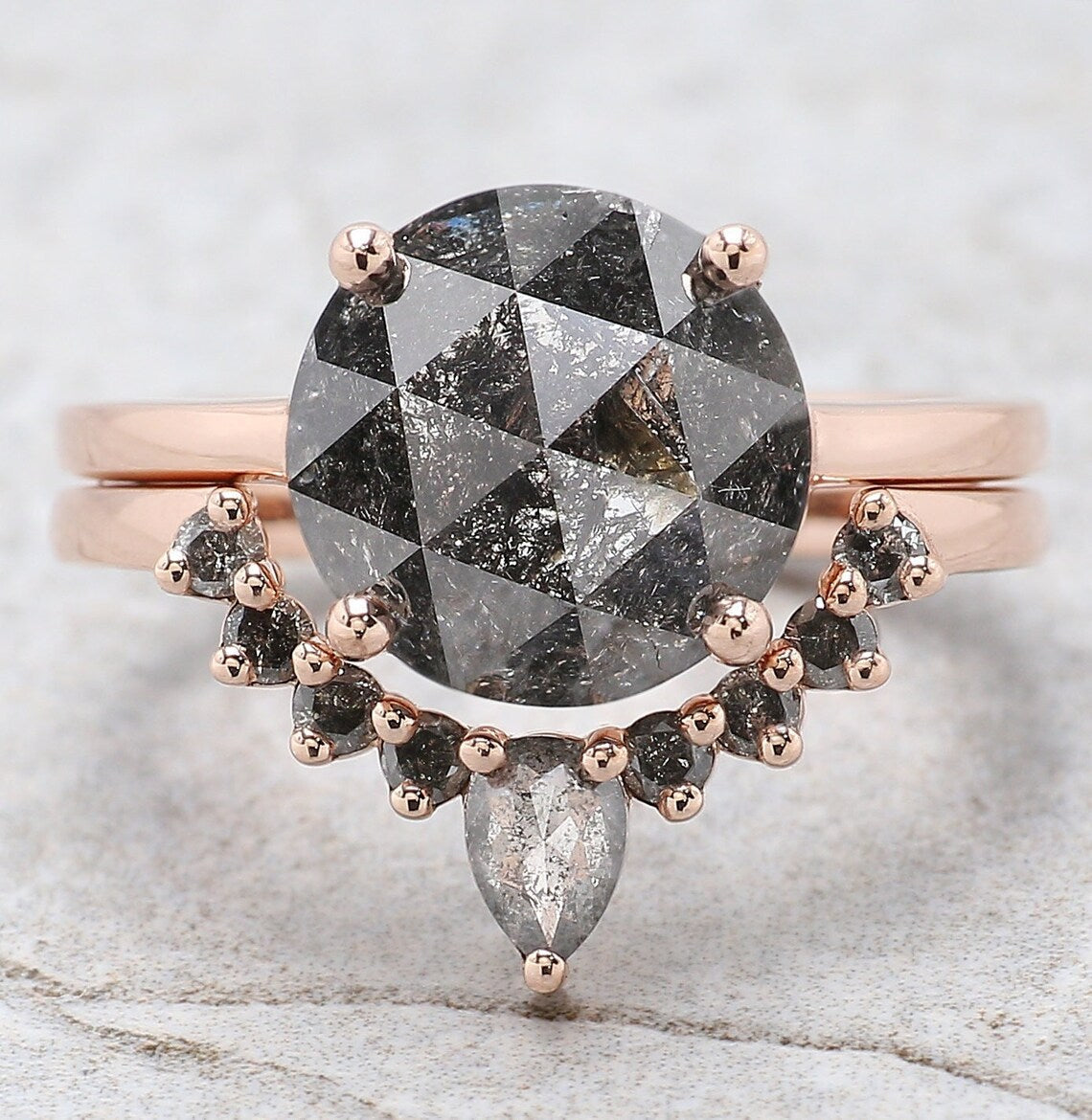 Wedding Band Styling Inspiration for Rose Cut Diamond Rings