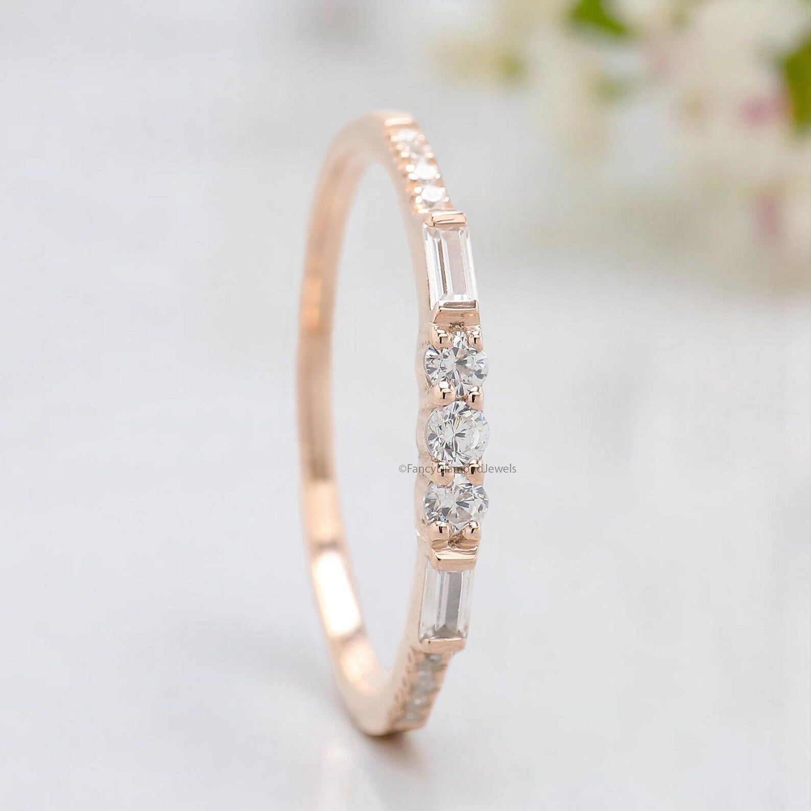 Choosing the Right Setting for Baguette and Round Diamond Wedding Bands