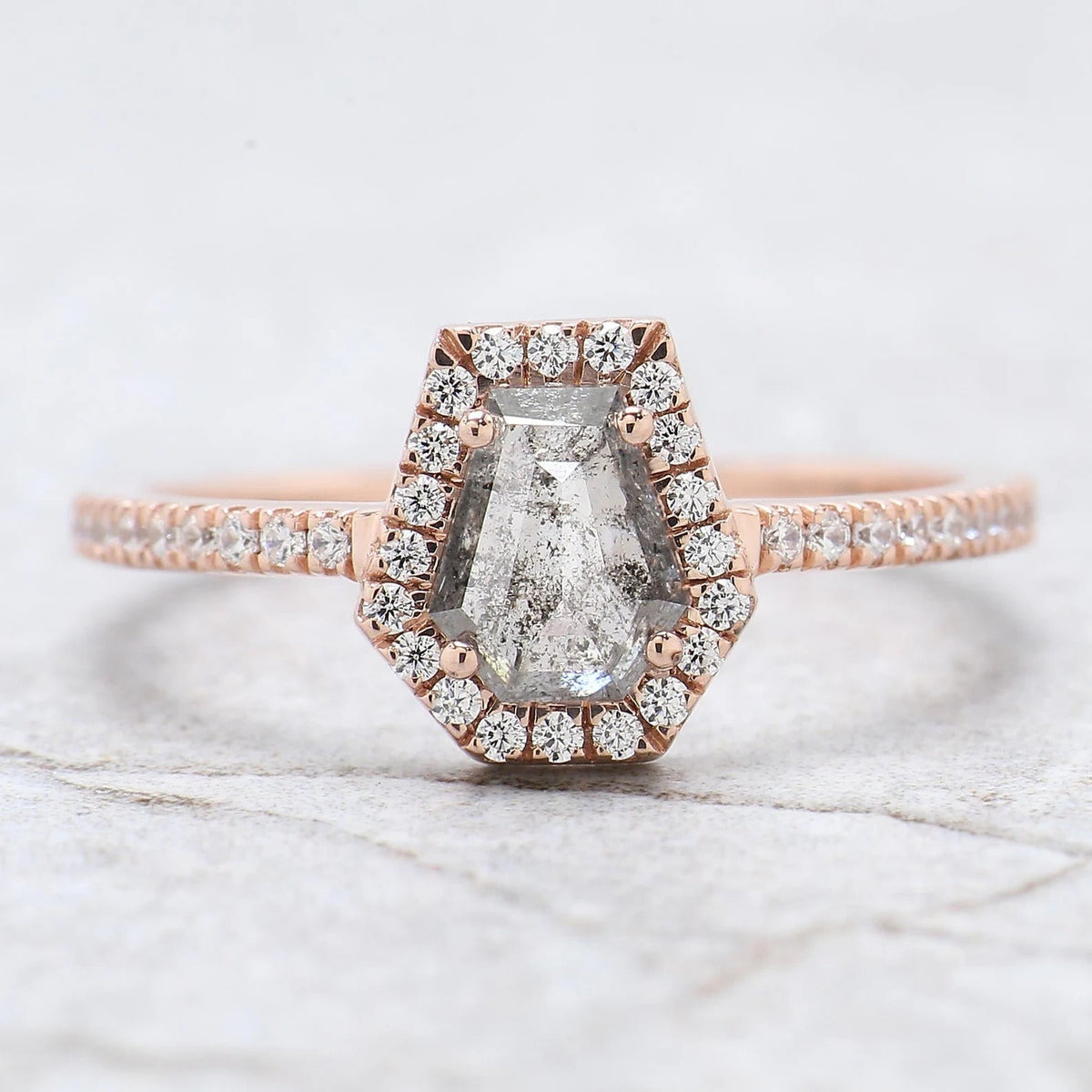Coffin Cut Diamond with Halo Setting: A Bold Symbol of Eternal Love