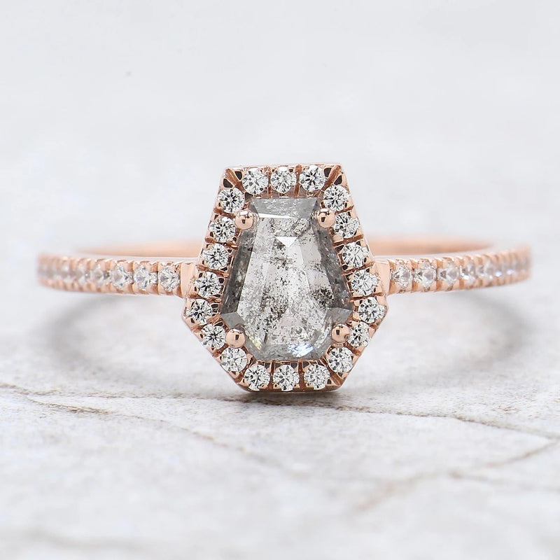 Coffin Cut Diamond with Halo Setting: A Bold Symbol of Eternal Love