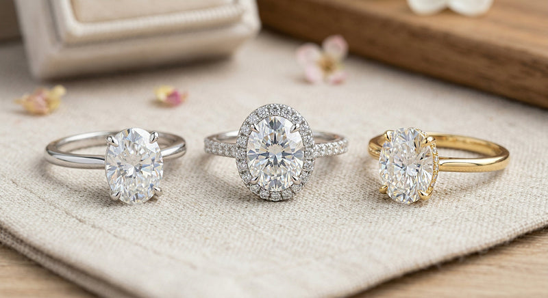 💍 Best Settings for Oval Moissanite Rings (Solitaire, Halo, Hidden Halo)