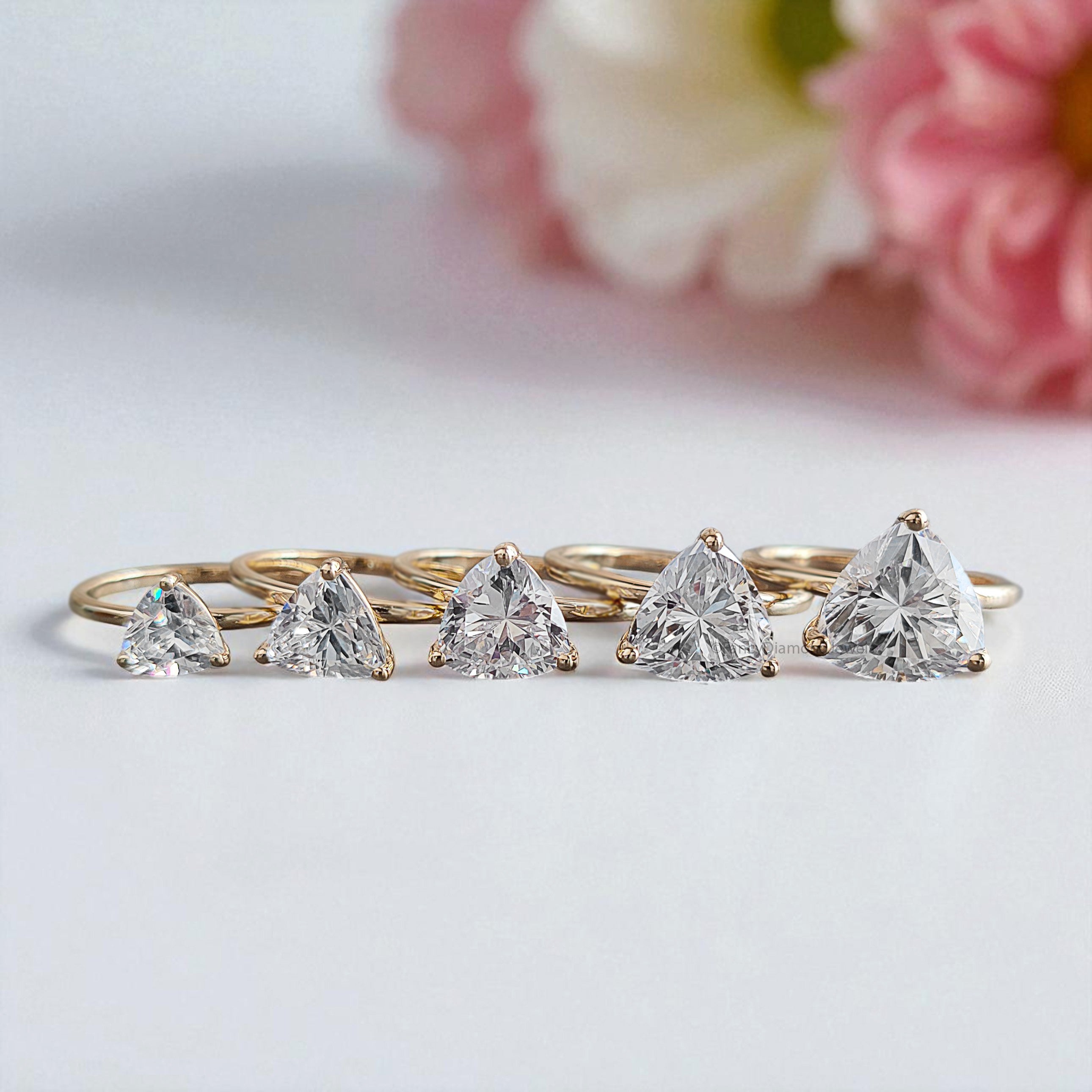 Trillion Cut Engagement ring 6mm 7mm 8mm 9mm 10mm Stone Ring Silver Promise Ring Triangle Shape Diamond Solitaire Ring Gift For Her FD439
