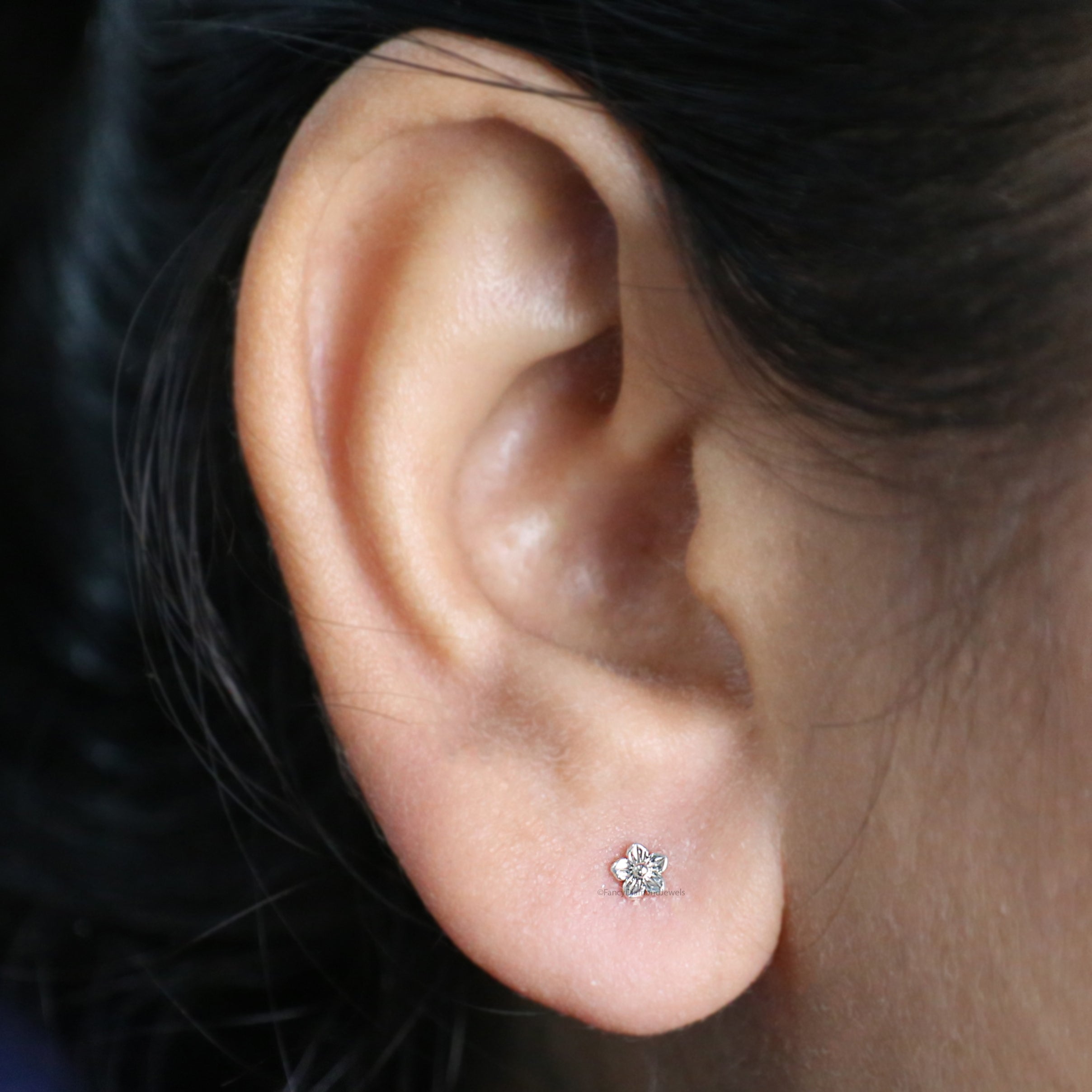 Flower Nose Stud Unique Nose Ring Flower Nose Piercing Gold Rose Gold Sterling Silver Nose Stud Small Tiny Nose Ring FD484