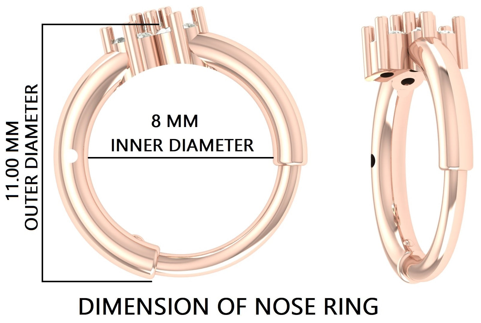 Flower Nose Ring Nose Studs Moissanite Diamond Nose Ring Hoop Nose Stud Rose Gold Nose Ring Gold Nose Ring Diamond Nose Stud Hoop FD493