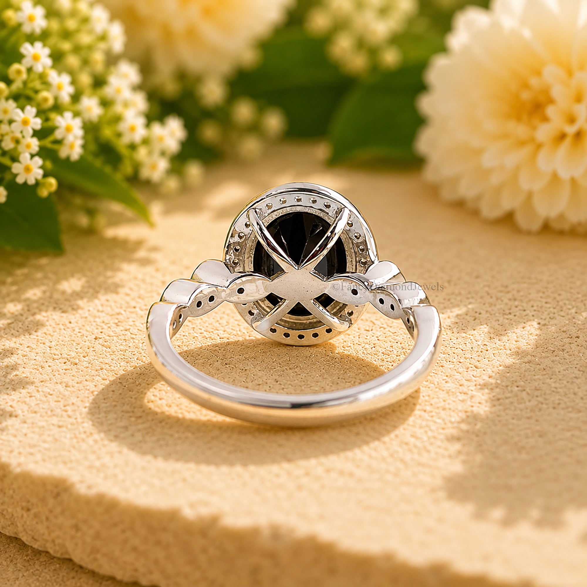 Oval Cut Halo Engagement Ring With Round Side Stone, Three Stone CZ Wedding Ring, Travel Ring, Promise Ring, Dainty Anniversary Gift FD592