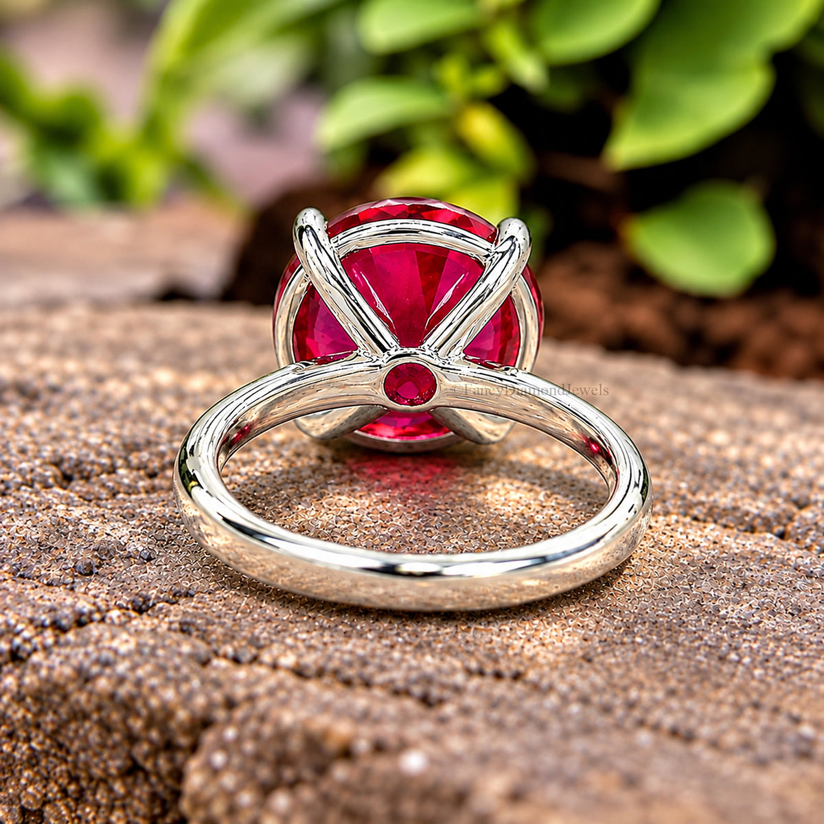 Round Red Ruby stone engagement ring 11mm 9mm 8mm 6.50mm 4mm ring silver simulant Ring Solitaire ring Diamond ring Gift for her FD516