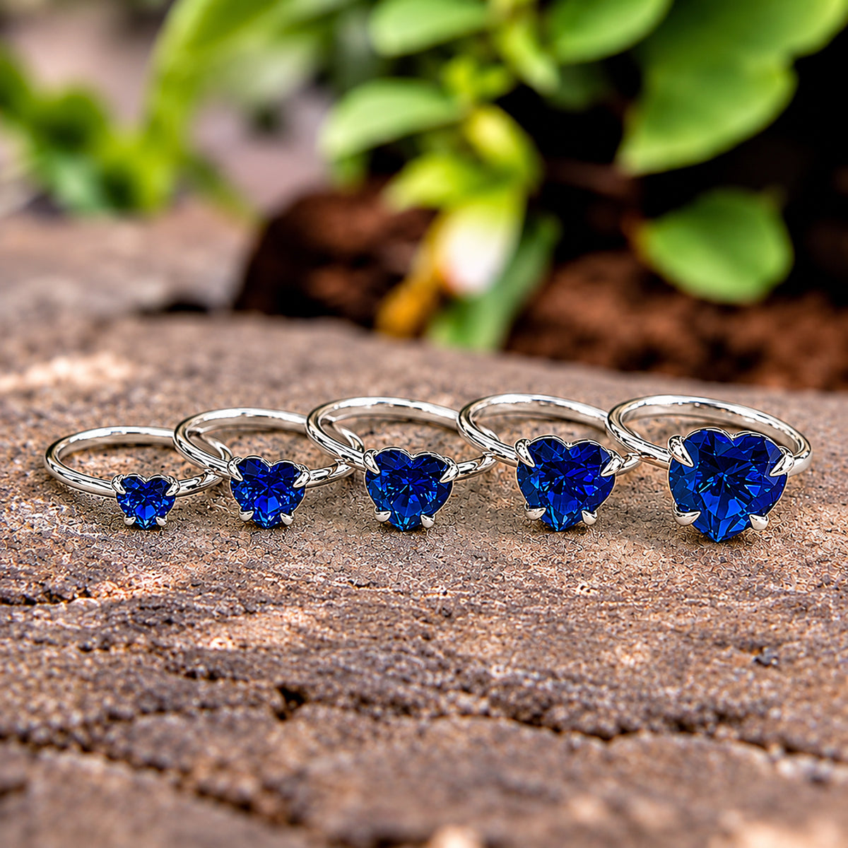Heart Blue sapphire stone engagement ring 10mm 9mm 8mm 7mm 6mm ring silver simulant Ring Solitaire ring Diamond ring Gift for her FD541
