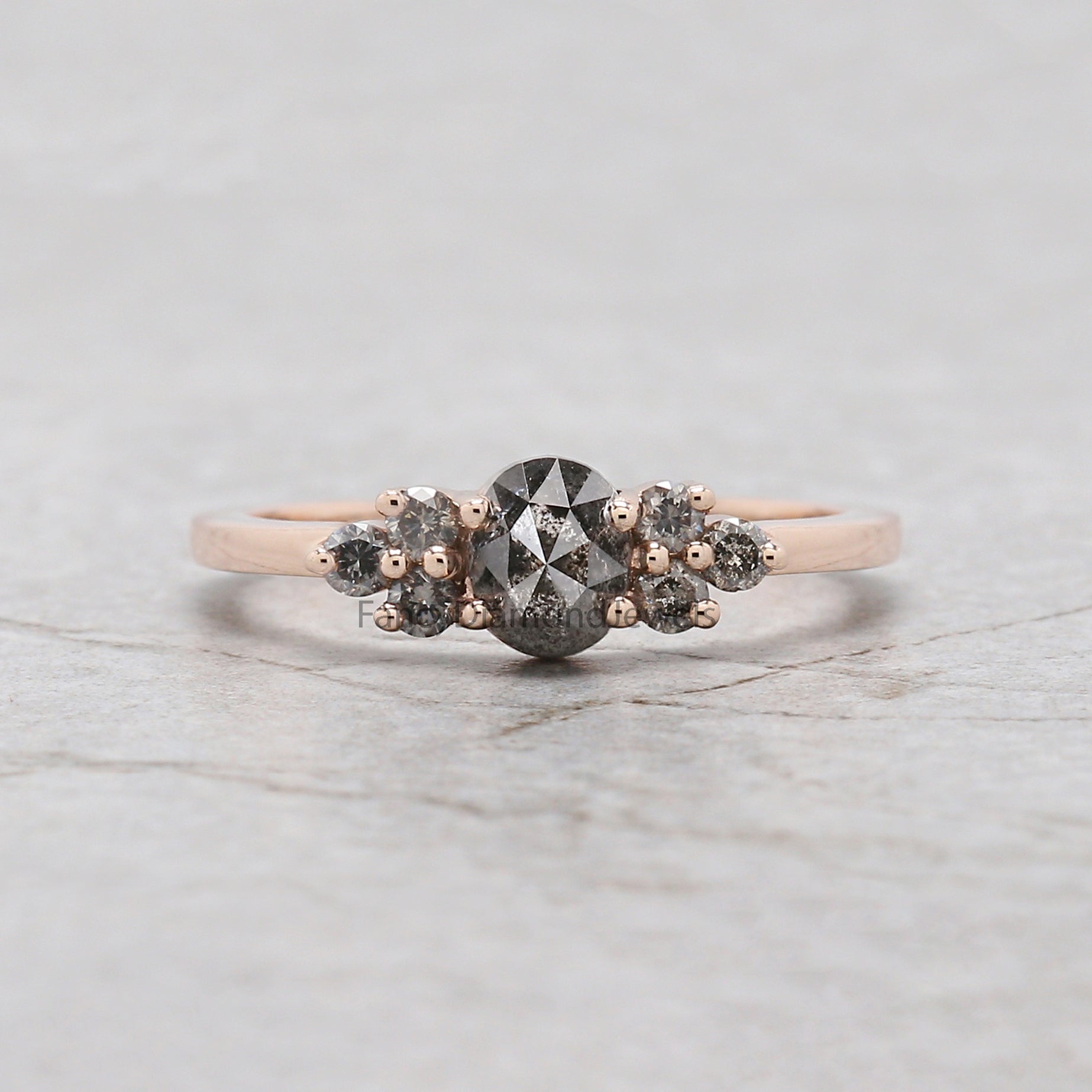 Oval Salt And Pepper Diamond Ring, Salt And Pepper Oval Diamond Engagement Ring, Solitaire Ring, Oval Cut Ring, Oval Shape Ring, KD1106