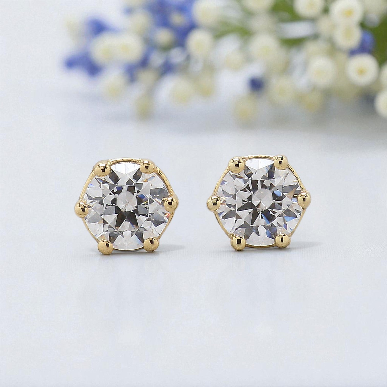 0.75 Ct Natural White Round Diamond Earring Round Brilliant Cut Earring Prong Earring Engagement Earring Earlobe Earring Gift For Her KD995