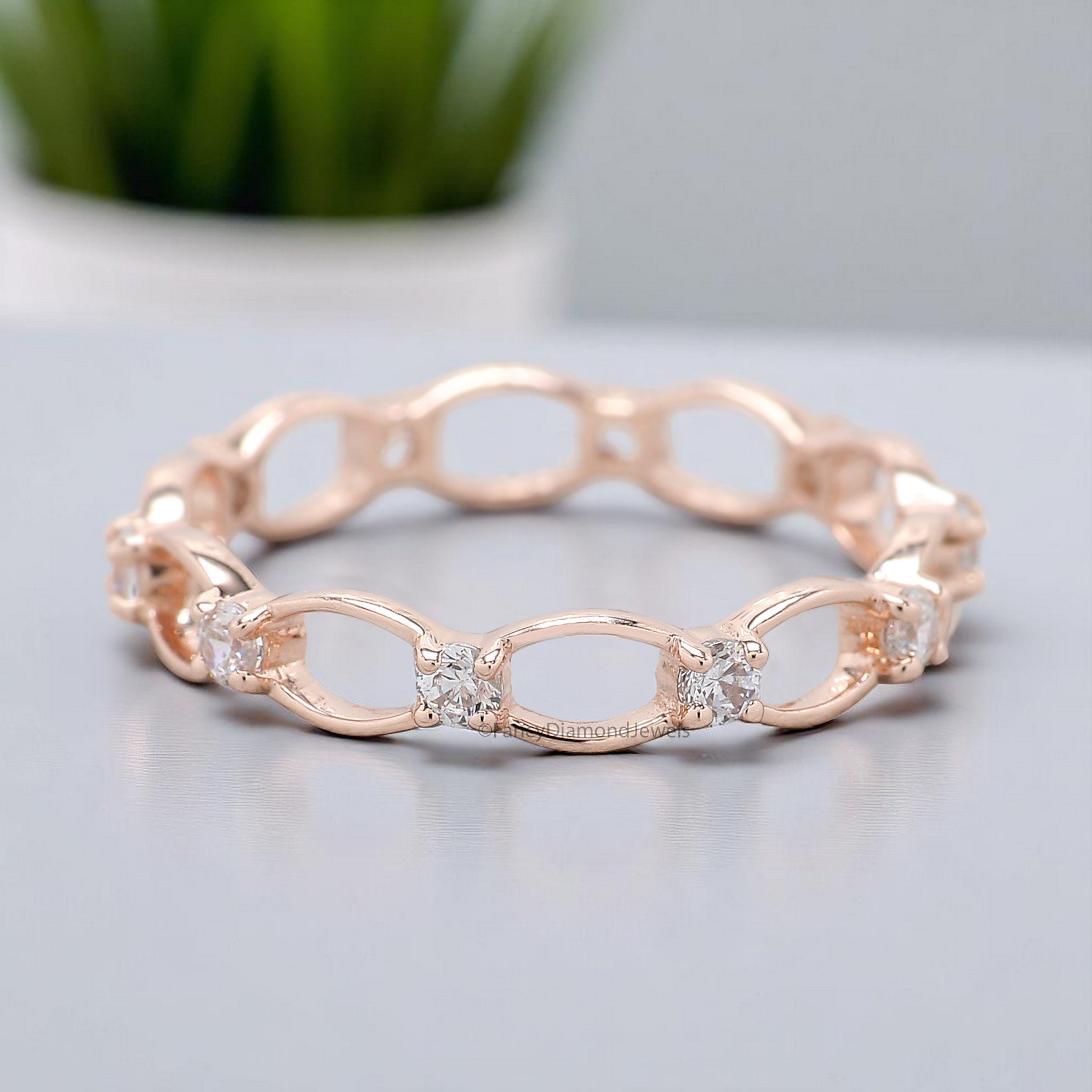 Silver/10K/14K/18K Engagement Band 2.00 MM Diamond Wedding Band Full Eternity Minimalist stacking dainty matching anniversary ring KD895