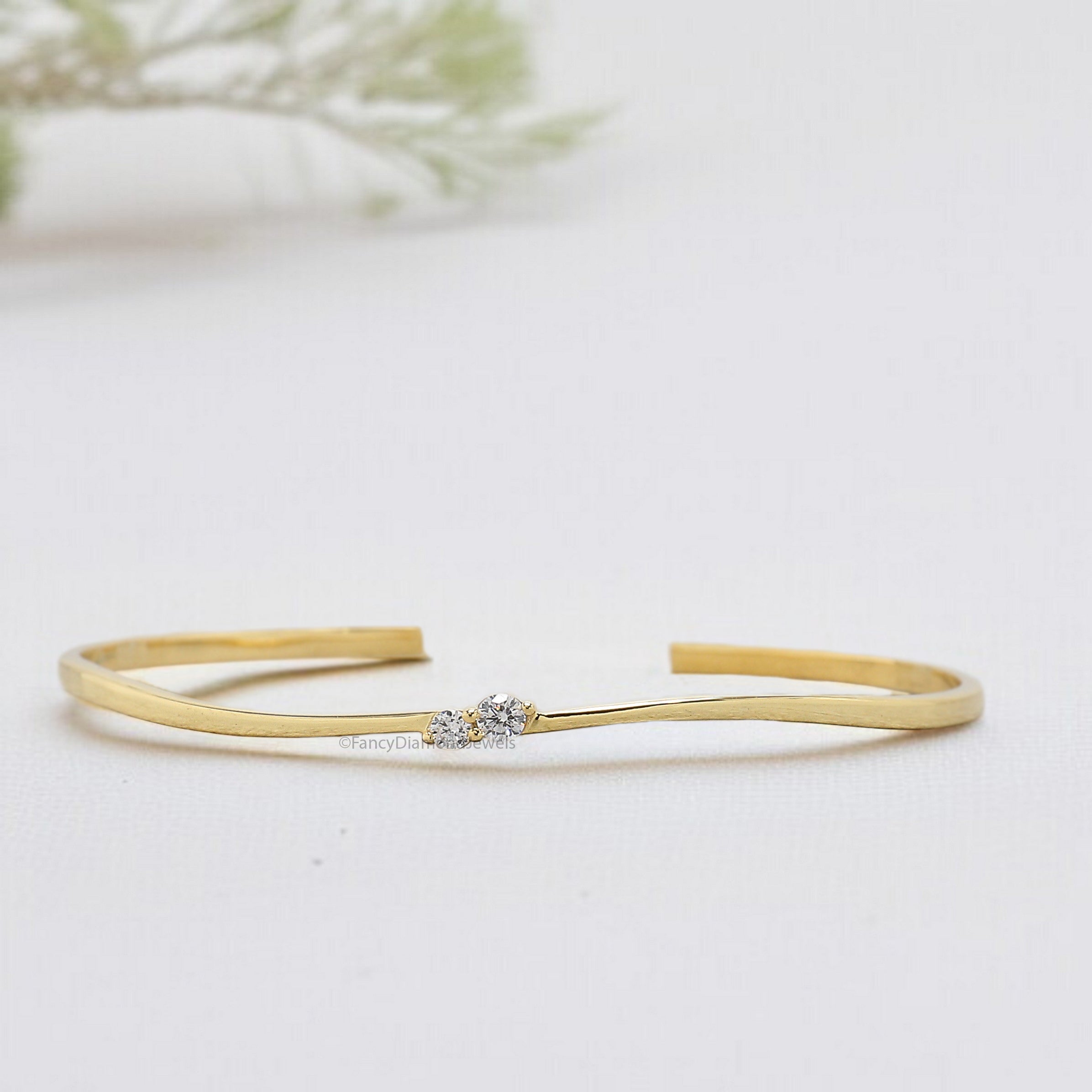 Round White Color Diamond Bracelet White Color  Round Diamond Bracelet Gold Bracelet Round Brilliant Cut Diamond Bracelet Gift For Her KD944